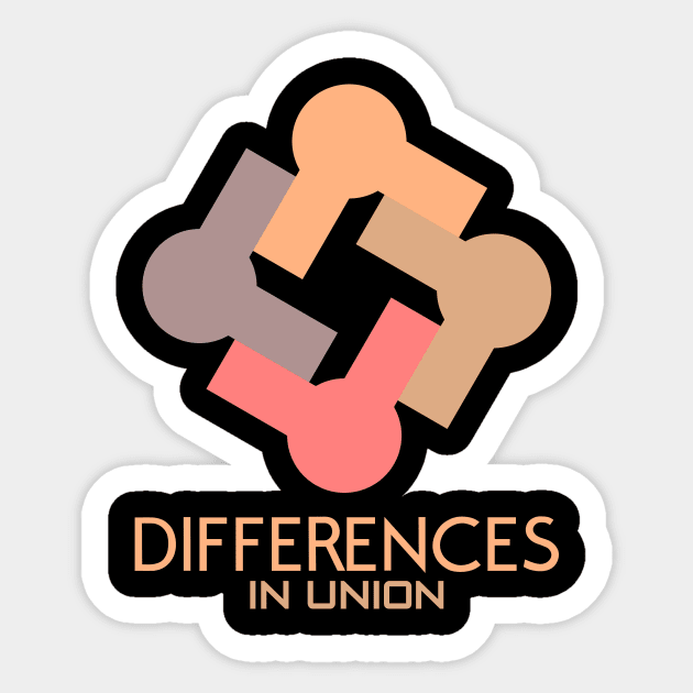 differences in union Sticker by taniplusshop